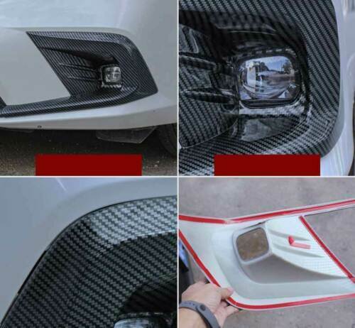 2P Carbon Fiber Front Fog Lamp Bumper Light Cover Trim for Honda for Civic 2022 2023