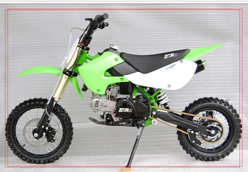 Plastic mudguard stickers and decals for Kawasaki KLX110, KX65, and for Suzuki DRZ110 dirt.