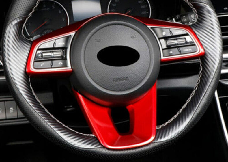 for Kia Seltos 2020-2023 Red Inner Car Steering Wheel button Frame cover trim 2x