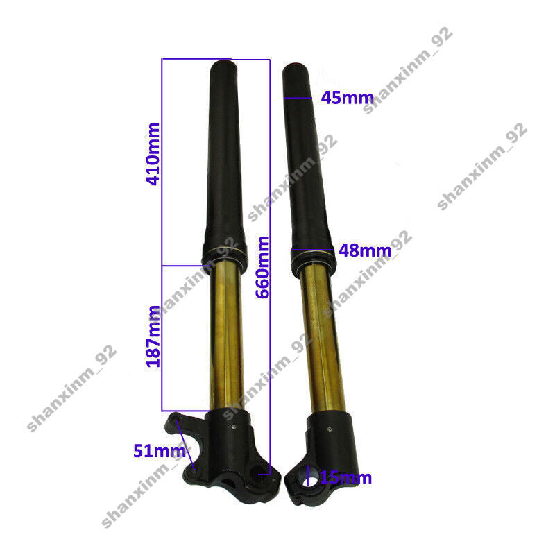 660mm 45mm/48mm Full Adjustable Front Forks Suspension For Pit Dirt Bike Motor