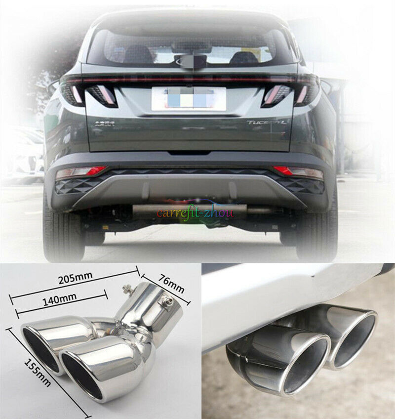 Double Row Style Rear Exhaust Muffler Tip End Pipe For 2022+ for Hyundai for Tucson NX4