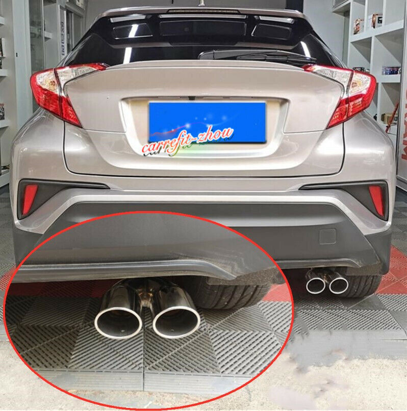 Chrome Rear Exhaust Muffler Tip End Pipe Stainless for Toyota C-HR CHR 2016-2021