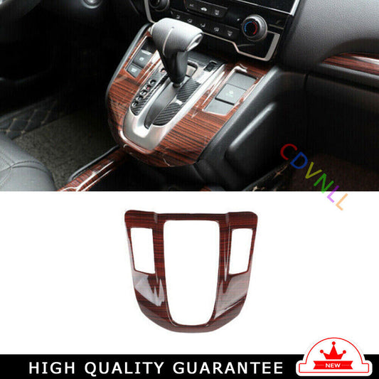 Console Gear Shift Frame Cover Trim for Honda CRV CR-V 17-2022 Red Wood Grain