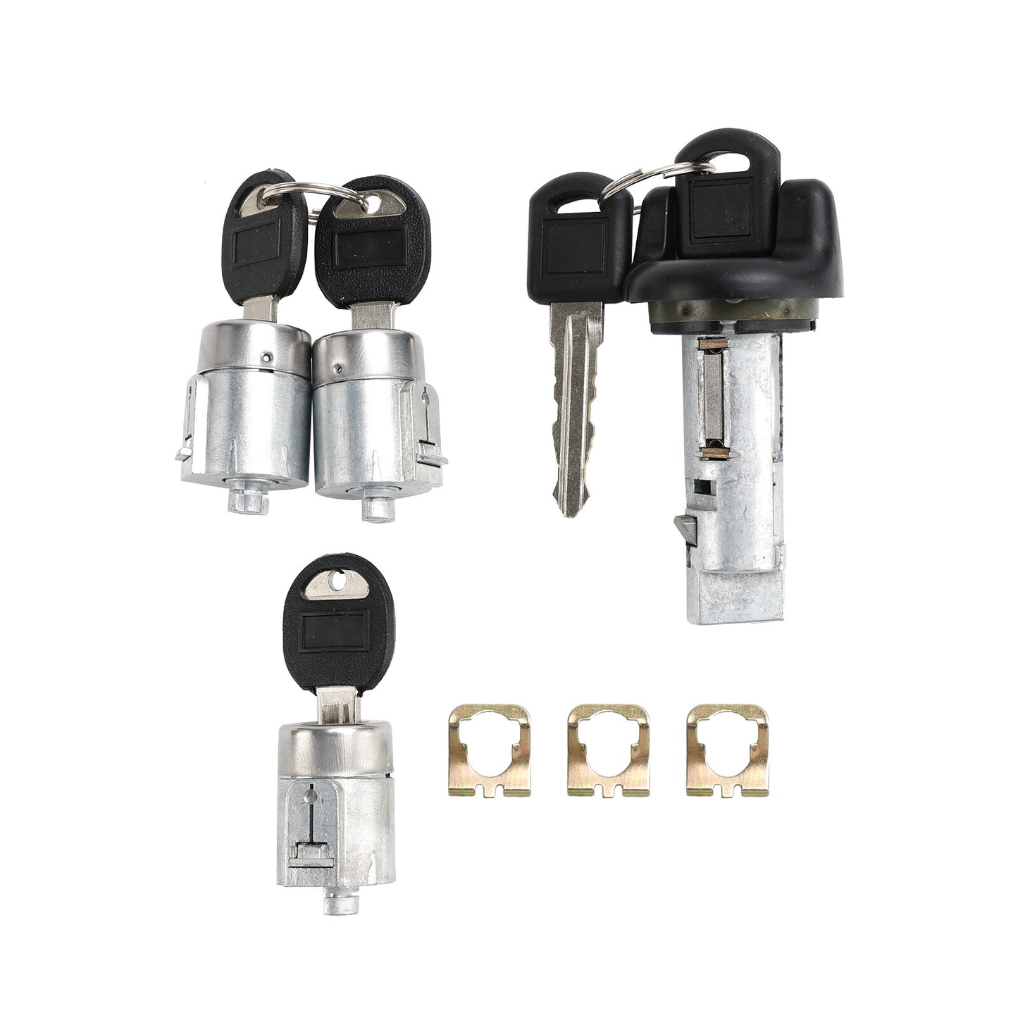 Ignition switch cylinder and 3-door lock set with 2 buttons for Suburban Tahoe 98~99