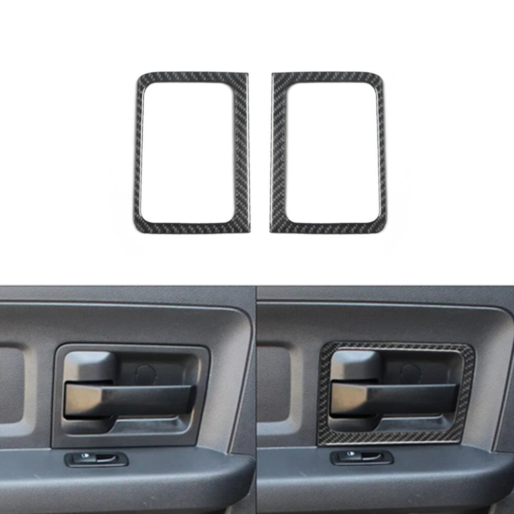 2Pcs Carbon Fiber Rear Door handle Cover Trim for Dodge for RAM 1500 2009-2012