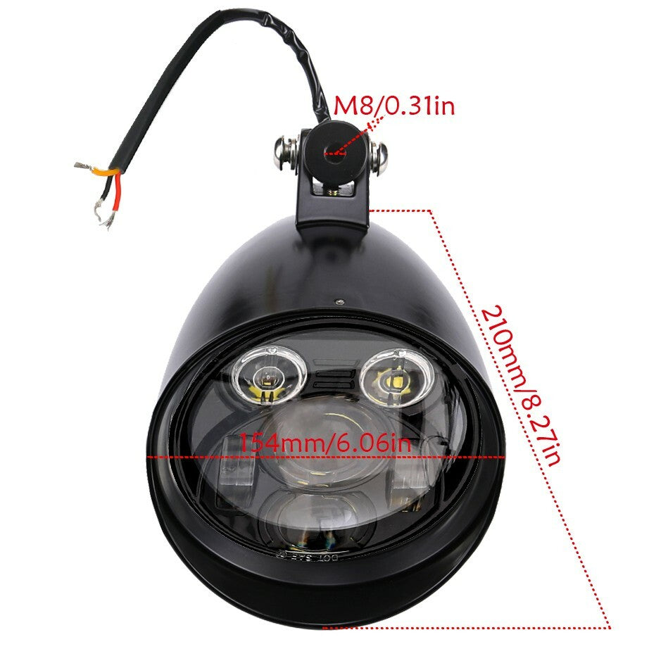 6-inch large bullet LED headlights for Sportster XL DYNA Softail Chopper Bobber