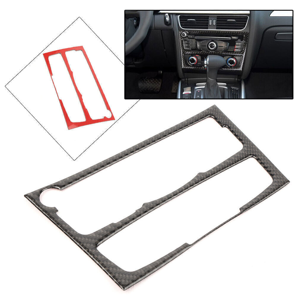Real Carbon Fiber Interior Dashboard Console CD Panel Cover Trim Fit for Audi A4 B8