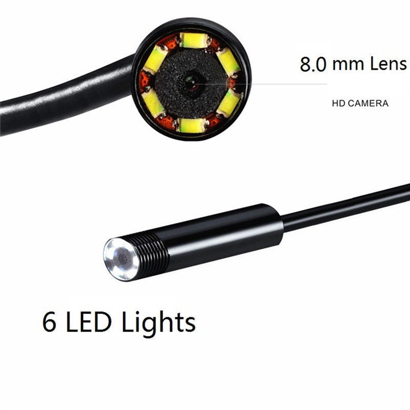 Car 8mm Lens Android Endoscope Borescope USB Inspection Camera Service Tool