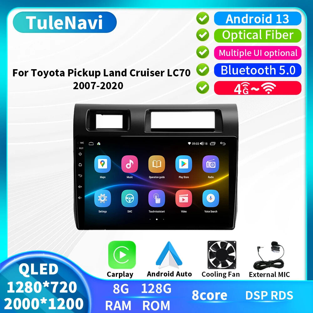 CarPlay Car Radio for Toyota Pickup for Land Cruiser LC70 2007-2020 Android Screen