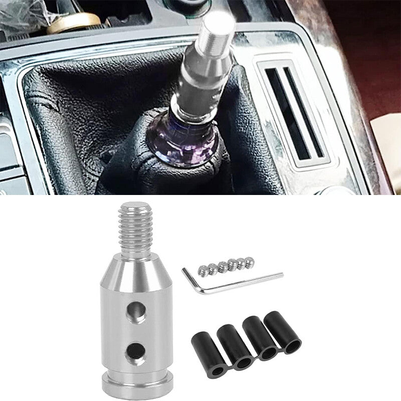 M12 x 1.25 Car Gear Shift Knob Adapter for Non Threaded Shifter Silver Universal