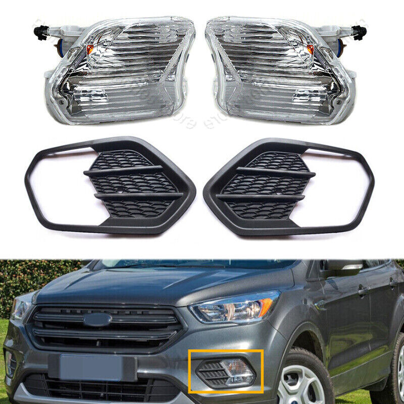 Front Fog Light Turn Signal Lamp cover LHRH for Ford Escape Kuga 2017-2019