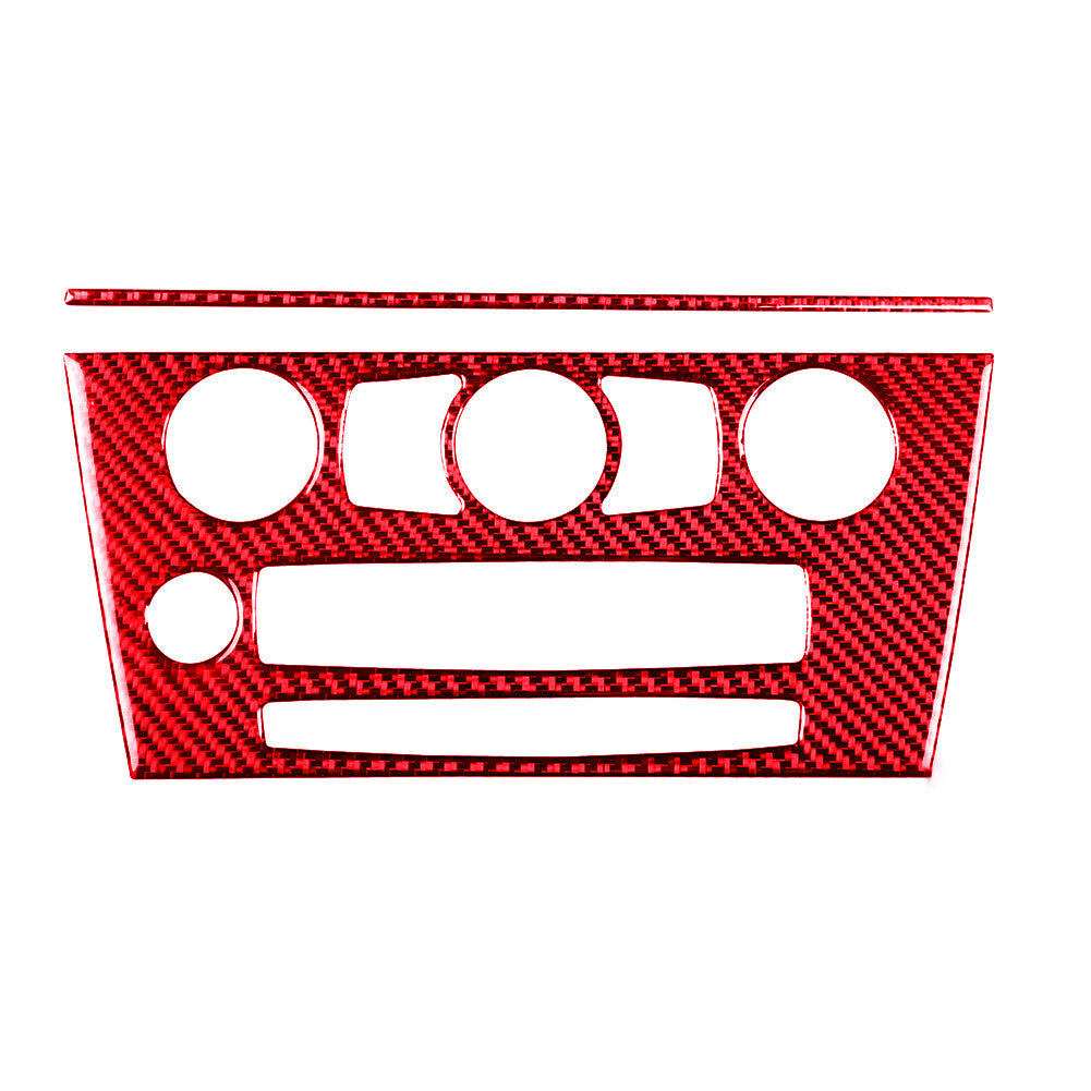 for BMW 6Series E63 E64 2008-2010 Red Carbon Fiber Climate Console Cover Trim