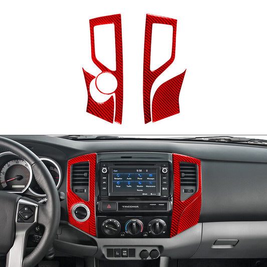4X Red Center Vent TYP-B 4WD Trim Cover Carbon Fiber for Toyota Tacoma 2012-2015