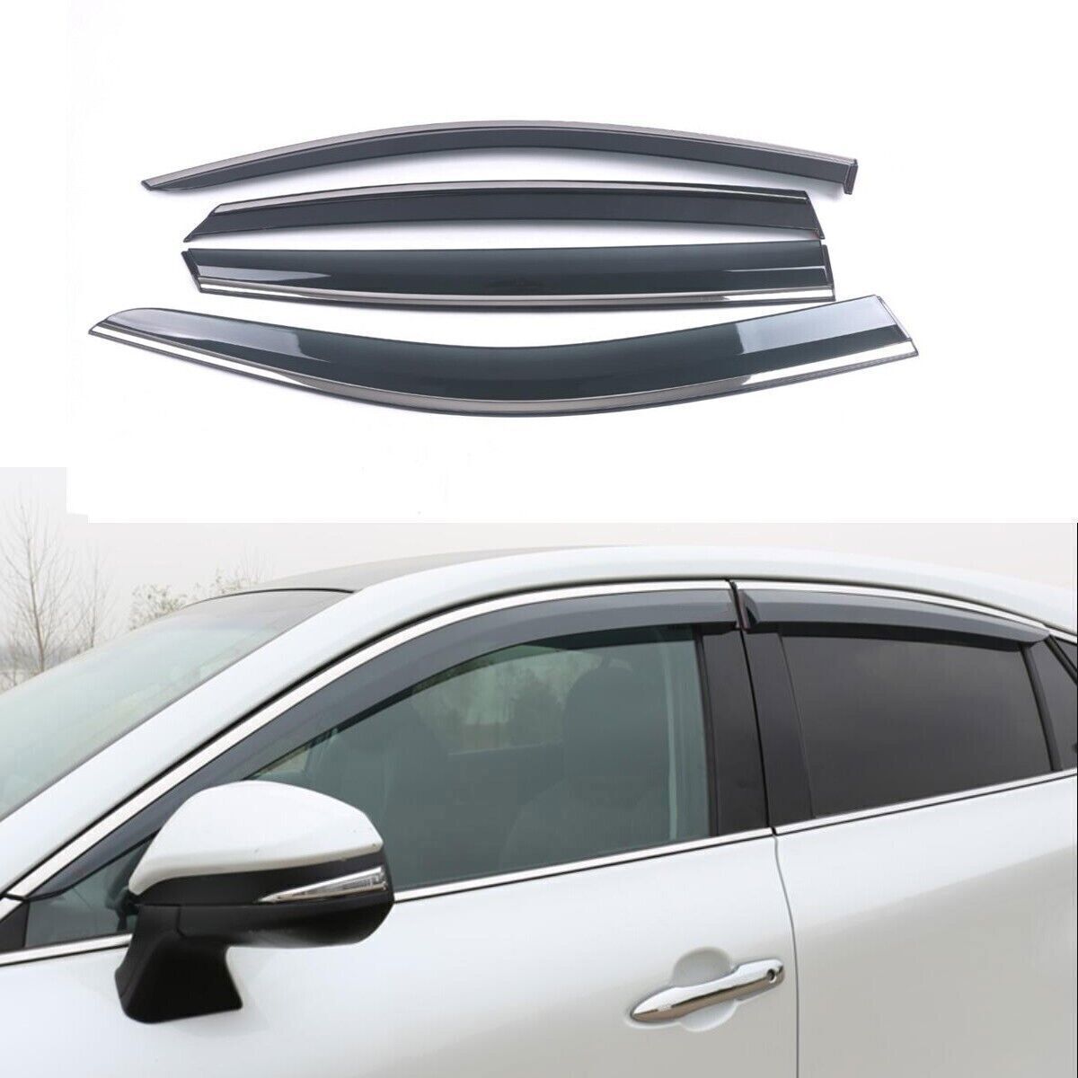 for Lincoln Nautilus 2019-23 Window Side Visor Sun Rain Guard Vent Deflector 4Pc