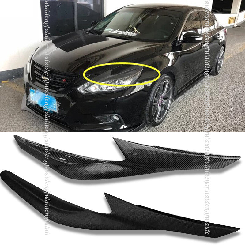 for Nissan Teana Altima 2016-18 carbon fiber front headlight eyebrow strips trim