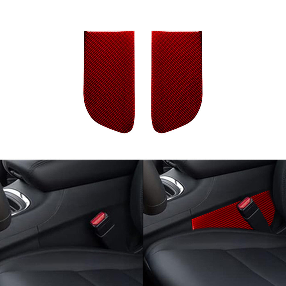 2X Red Carbon Fiber Center Side Rear Frame Cover Trim for Dodge Durango 2014-20