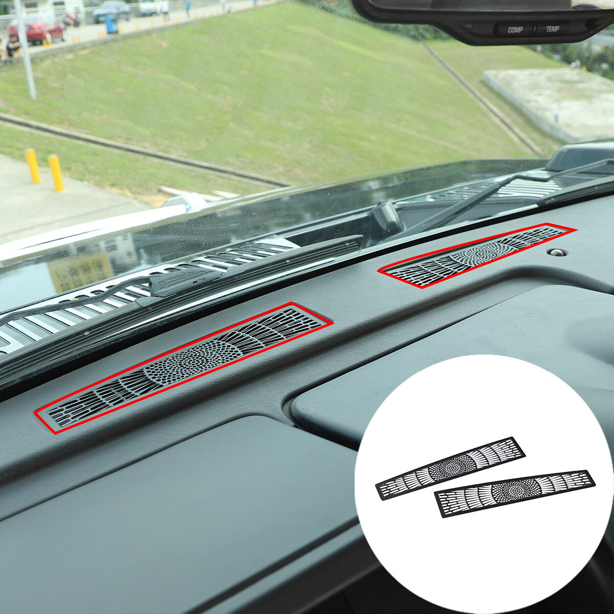ABS carbon fiber center console ventilation cover trim suitable for Nissan Titan 2016-2019
