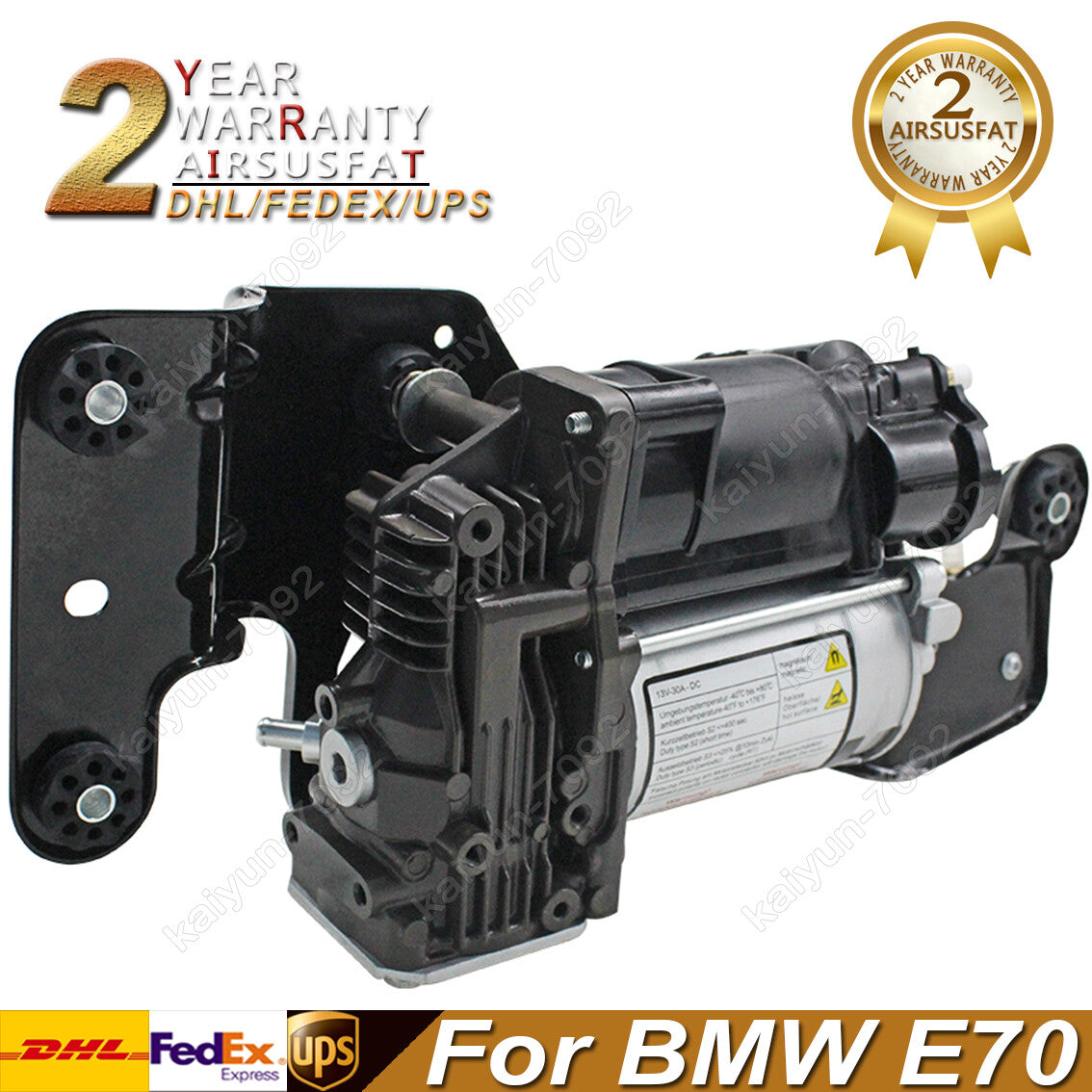 Air Suspension Compressor Pump w/ Block Valve+Bracket for BMW E70 X5 E71 X6 E72