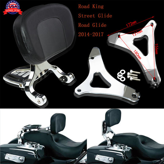 Adjustable Driver  Passenger Backrest Fit for Harley Touring Road King 14-2022