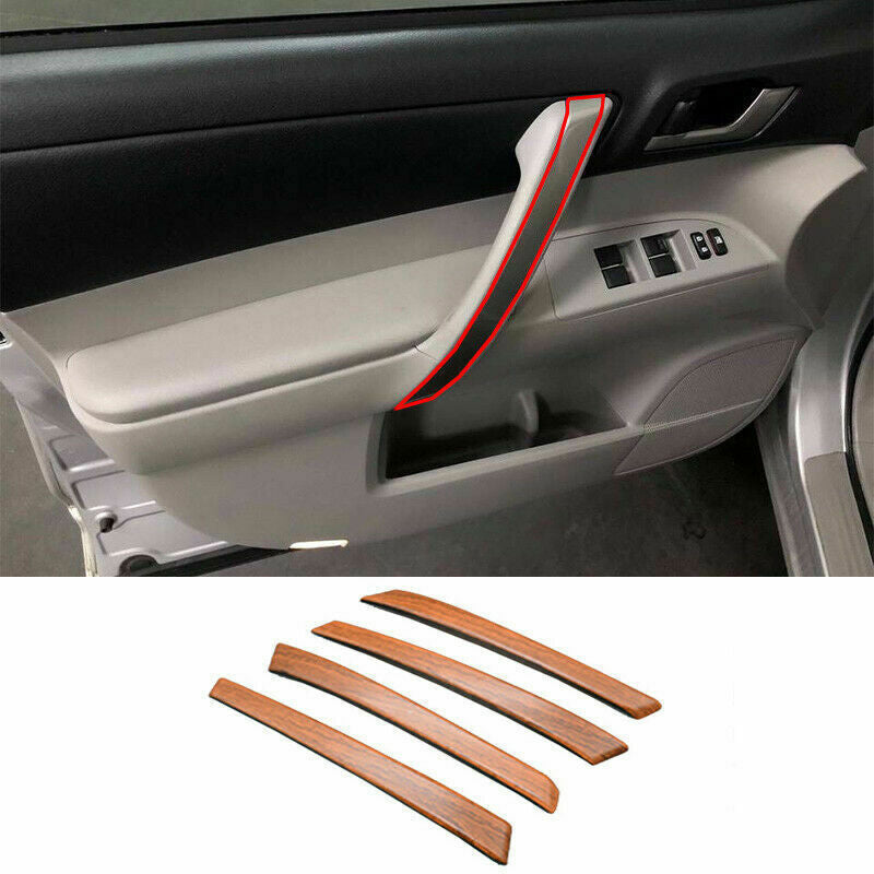 4P Peach Wood Grain Interior Door Armrest Panel for Toyota Highlander 2008-2013