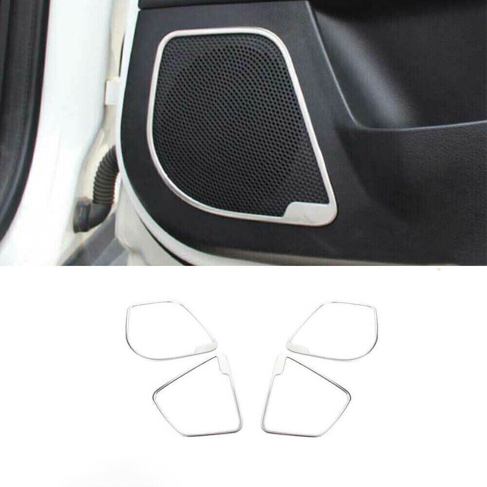 for Ford Focus 2012-18 Silver Steel Inner Door Speaker Horn Frame Cover Trim 4X