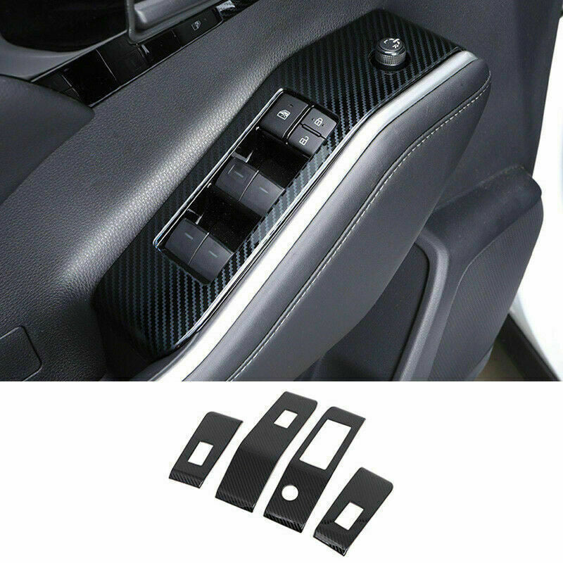 for Toyota Highlander 2020-2023 Carbon Fiber Look Window Lift Panel Switch Cover