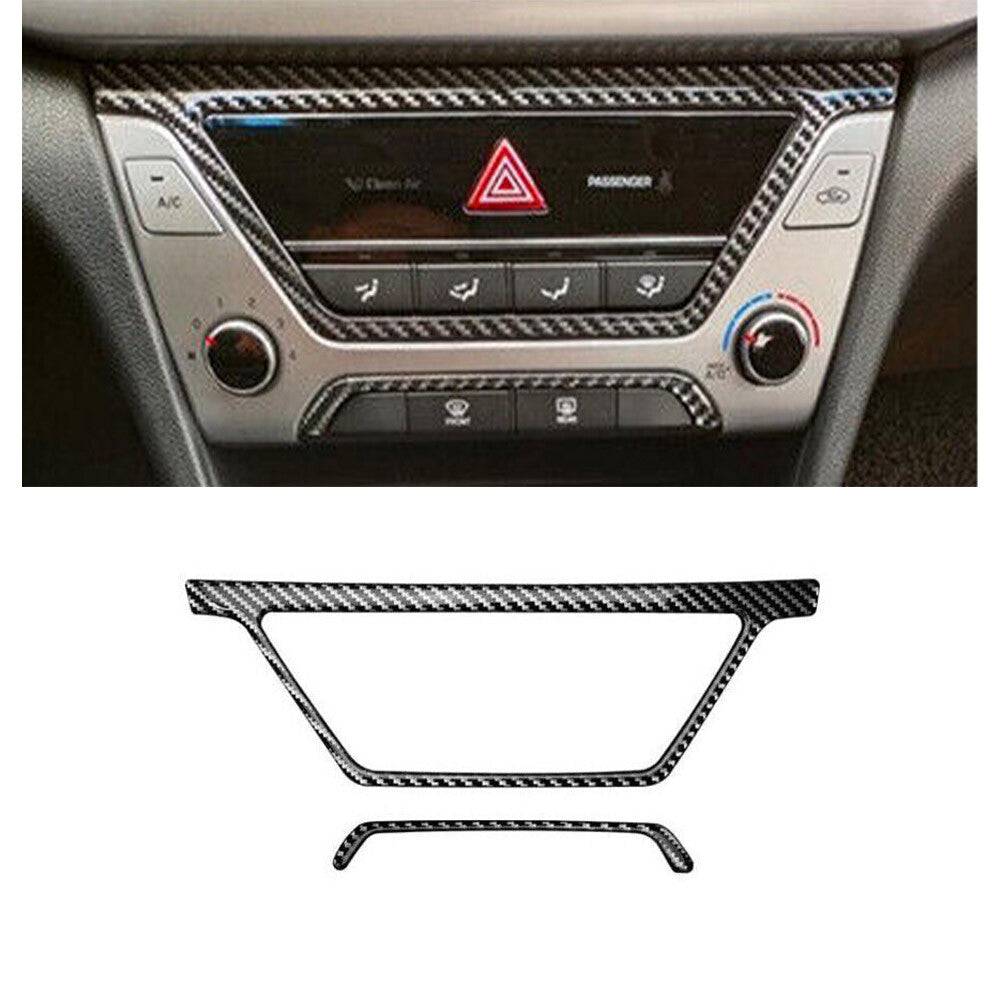 Central Console AC Switch PanelFor for Hyundai for Elantra 2016-2020 Carbon Fiber