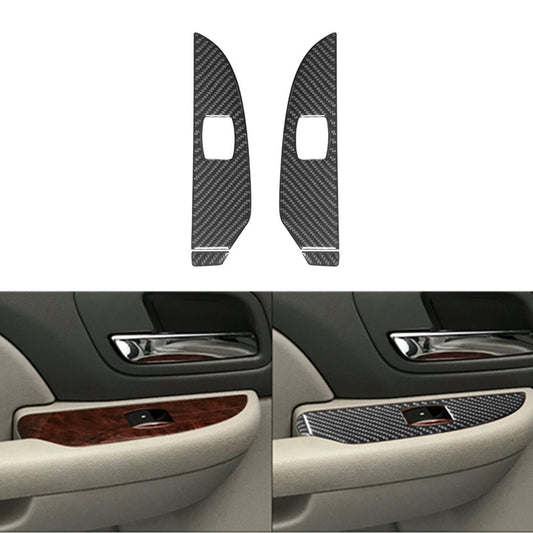 4X Carbon Fiber Rear Door Control Trim For Silverado/tahoe/ for sierra 2007-14 Type B