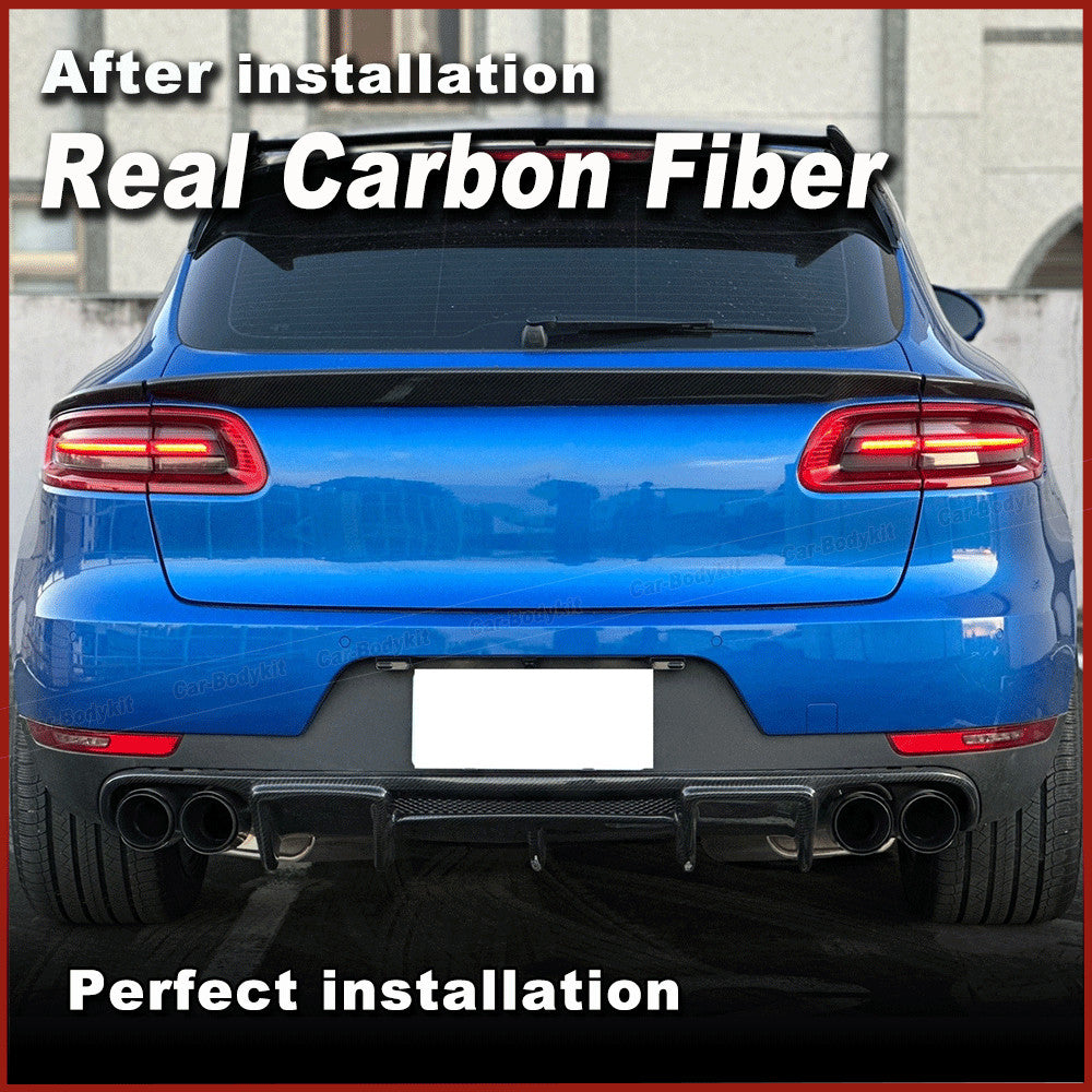 REAL Carbon Rear Spoiler Trunk Boot Wing Lip Fit for Porsche Macan 95B 2014-2018