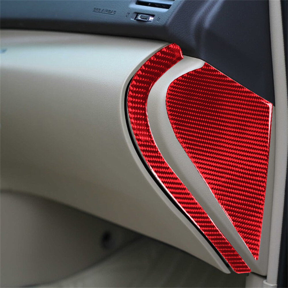 Door Buffer Cushion Pad Panel Trim For Toyot@ Highlander 2008-13Red Carbon Fiber