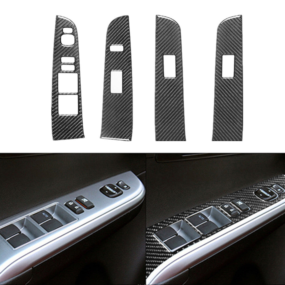 4Pcs Carbon Fiber Car Window Lock Lift Panel Frame Trim for Toyota for Camry 2012-14