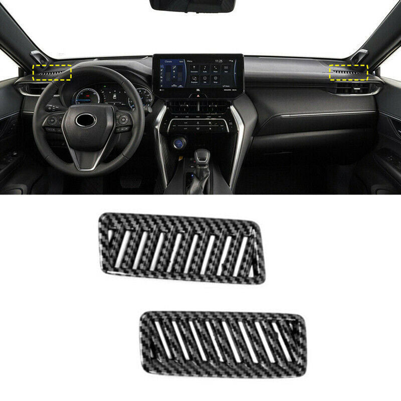 Carbon Fiber car Dashboard Air Vent Outlet Cover Trim for Toyota Venza 2021-2023