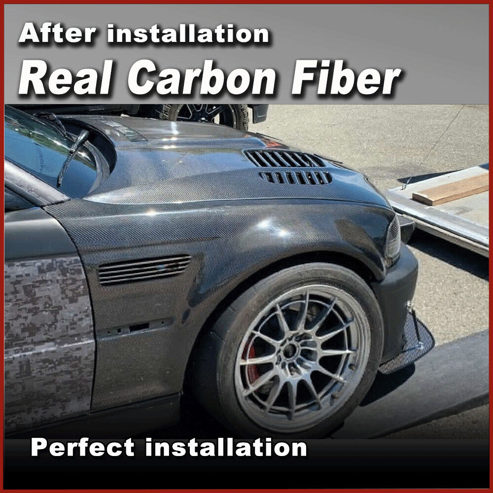 for BMW E46 M3 1998-05 Carbon Fiber Exterior Side Fender Vents Panels Trim Cover