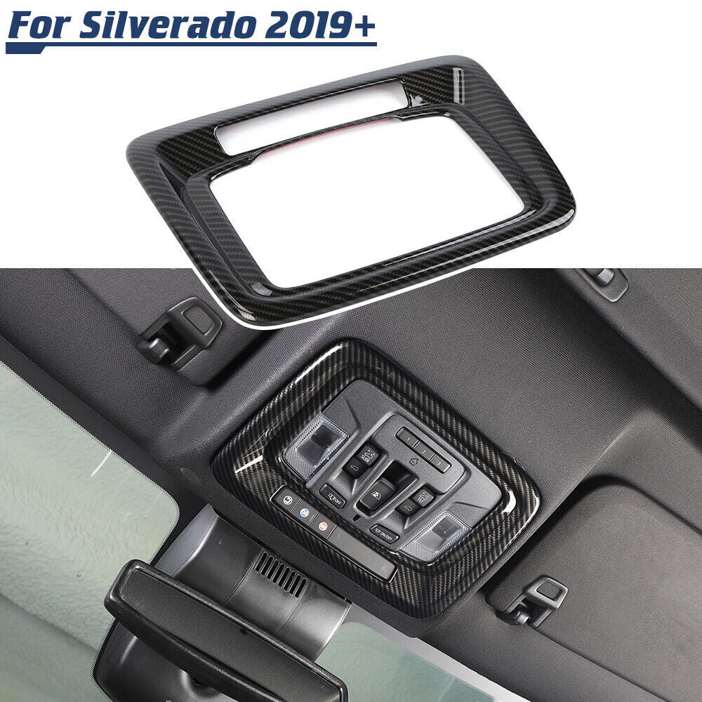 2019+ Carbon Fiber Headlight Switch Panel Cover Trim for Chevy Silverado/ for Sierra
