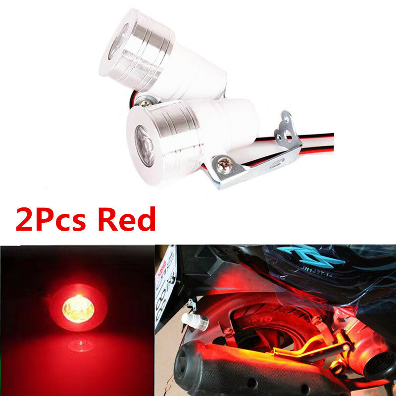 2Pc Motobike Red LED Turn Short Turn Signal Light Indicator Blinker Flasher Lamp