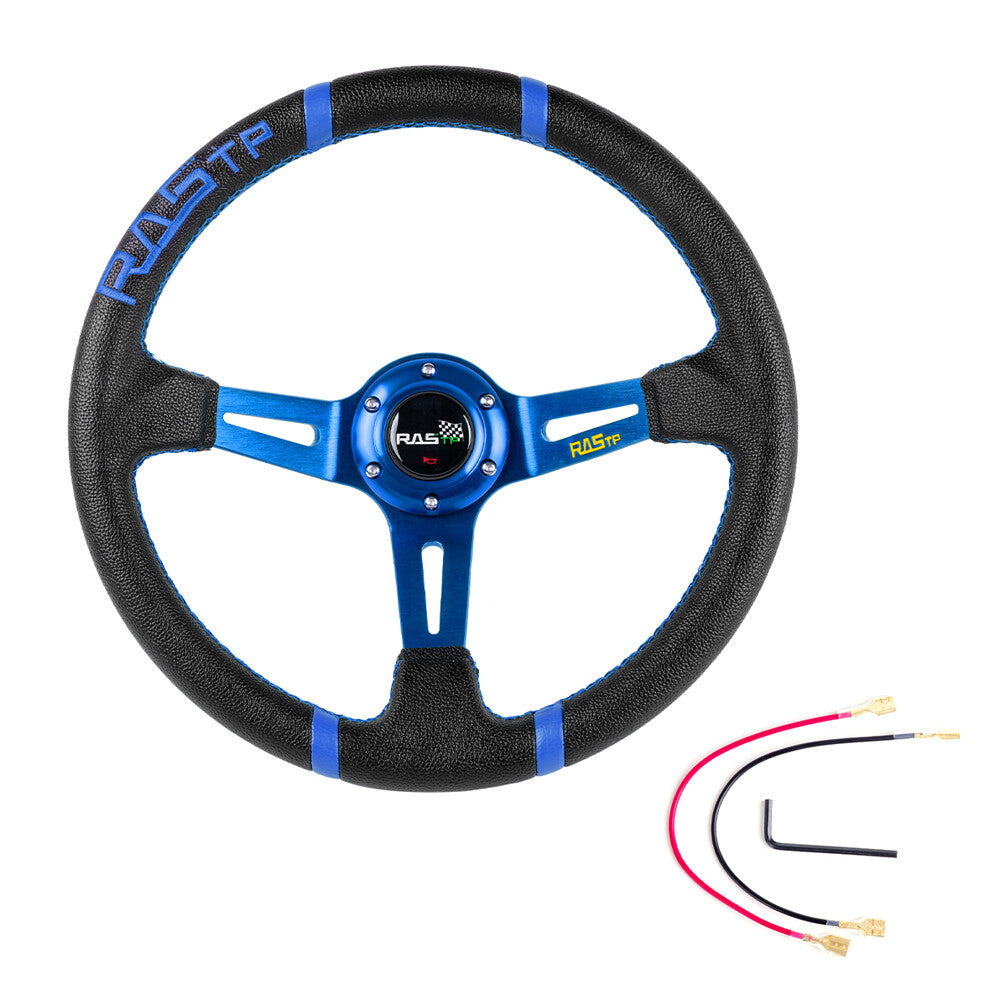 RASTP 13 Deep Dish Drifting Sport Steering Wheel Aluminum Surface Racing