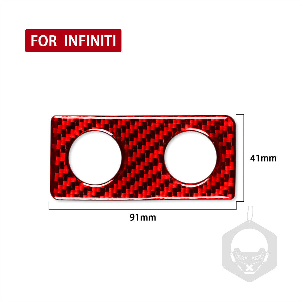Red Carbon Fiber Inner for Seat Heating Switch Panel Trim for Infiniti G37 2007-2009