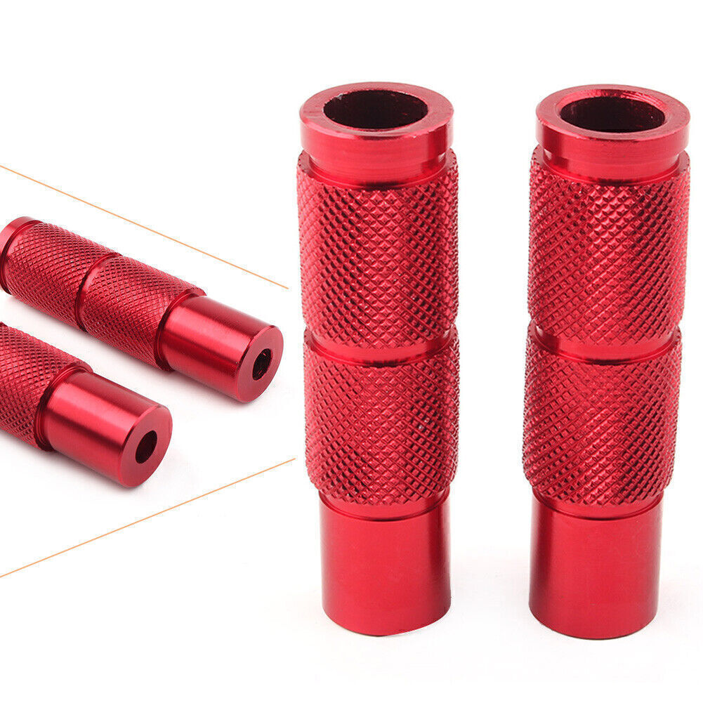 CNC Universal Motorcycle Foot Pegs Footpegs Rear Set Pedals Racing Red