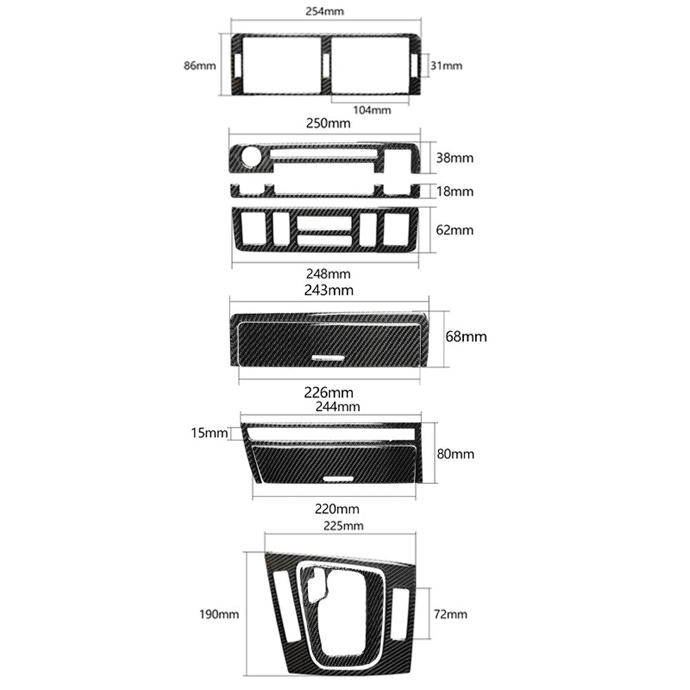 8x Carbon Fiber Center Control Decorative Cover Trim for BMW 3 Series E46 98-05