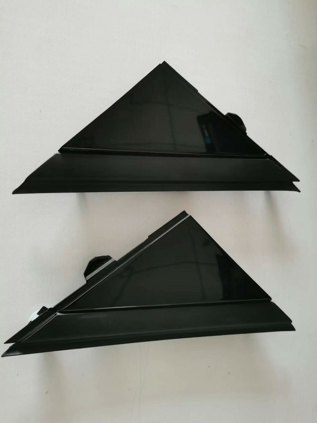 12-17 for FIAT 500 GLOSS BLACK LEFT RIGHT DOOR MIRROR FLAG COVER MOLDINGS New
