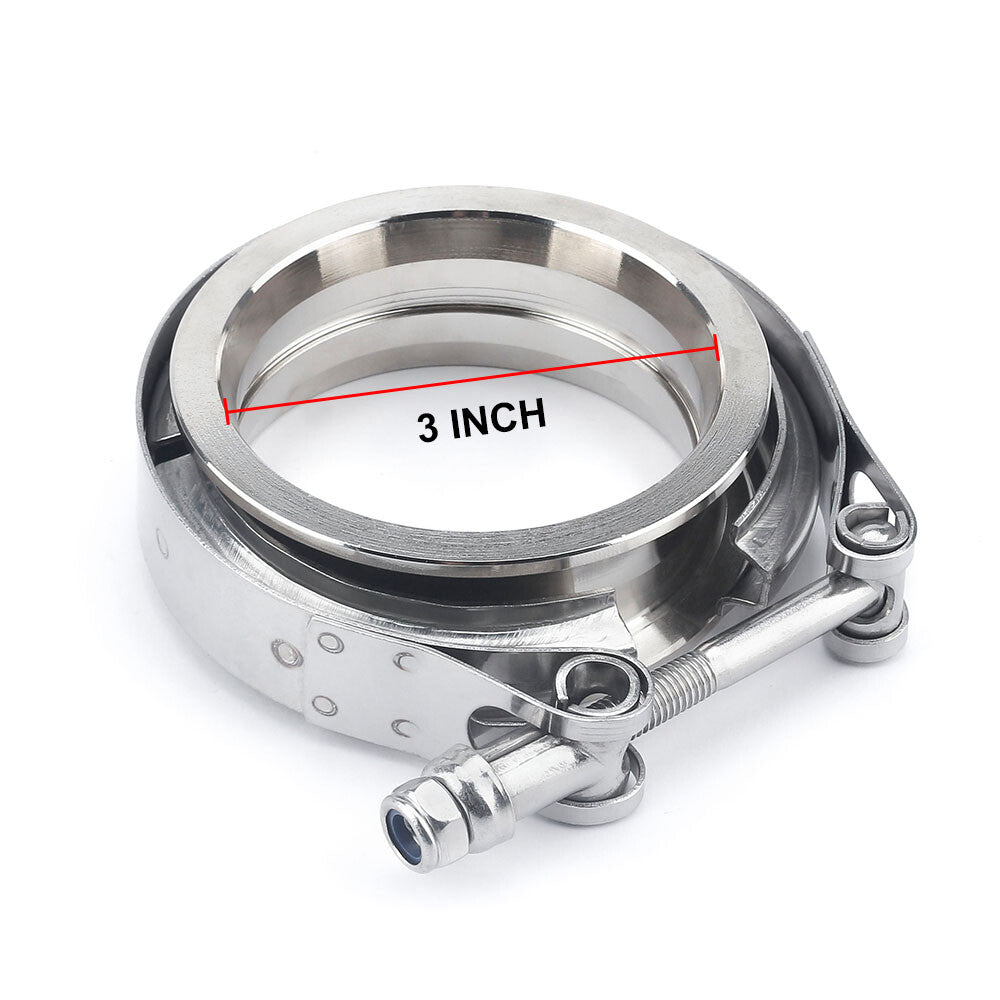 3 3 Inch Stainless Steel V-Band Flange Clamp Kit for Turbo Exhaust Pipes