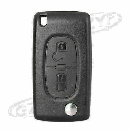 2 Buttons Remote Control Flip Key Shell Case Fit for PEUGEOT 207 307 308 Black
