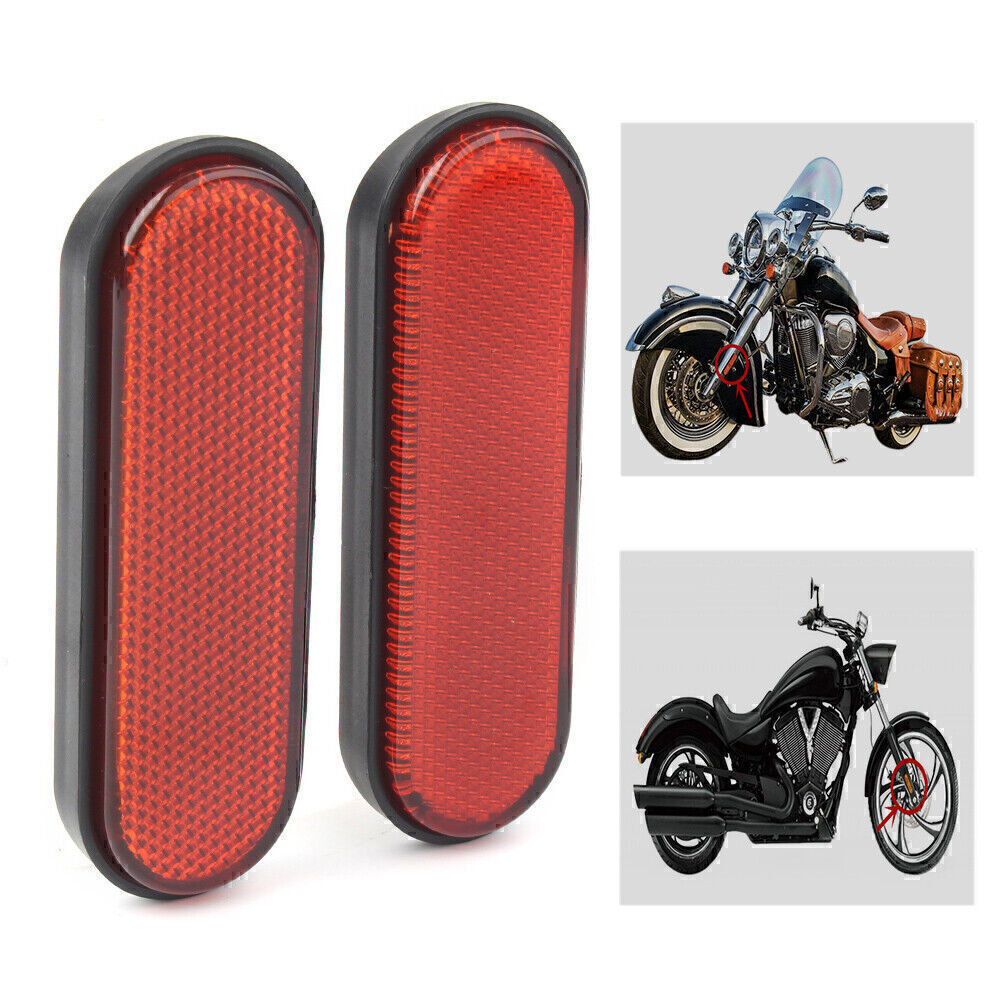 2x Red Motor Front Fork Leg Reflector Cover For Victory Judge Hammer-S Hard-Ball