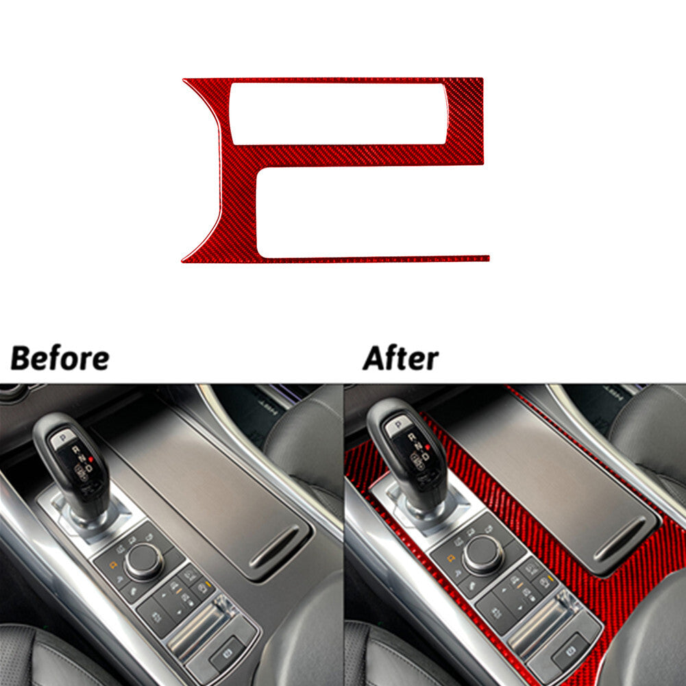 Red Carbon Fiber Shift Console Cover Trim For Land for Range Rover Sport 2014-2017