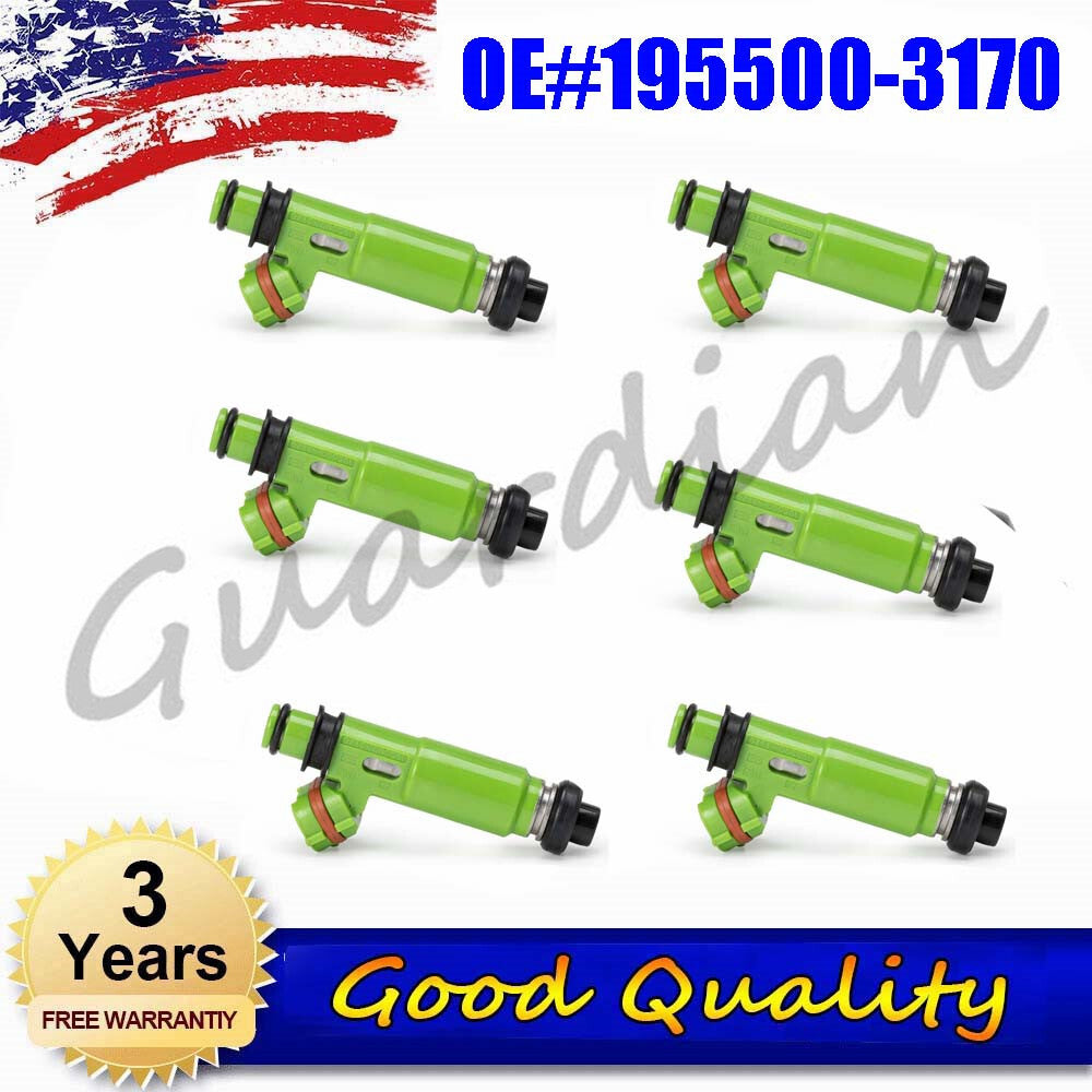 6X Fuel Injector 195500-3170 for Mazda Montero Sport 1997-2001 98 99 3.0L V6