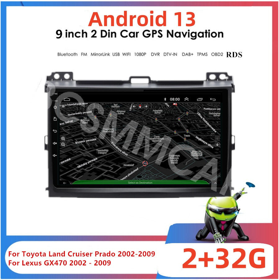 9in Android Navigation Car GPS Stereo Radio Wifi Fit for Lexus GX470 2002-2009