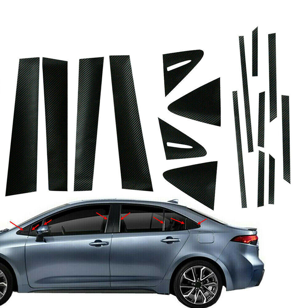 for Toyota for Corolla Sedan 2019-23 Carbon Fiber Window Door Pillar Post Trim Decal