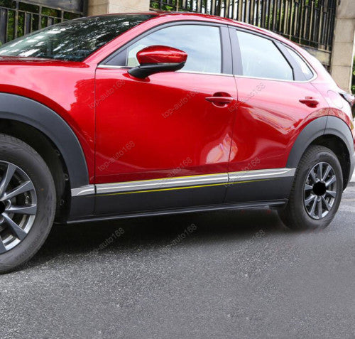 6x for Mazda CX-30 2020-22 Steel Chrome Side Body Door Molding Strip Cover Trim