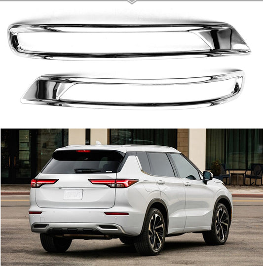2Pcs Chrome Rear Bumper Fog Light Lamp Cover Trim for Mitsubishi Outlander 2022+