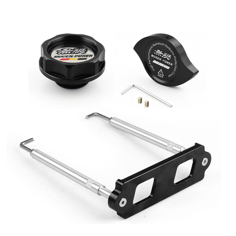 JDM Black Oil Filler Cap Radiator Cap Battery Tie Down for Honda for Civic for Acura